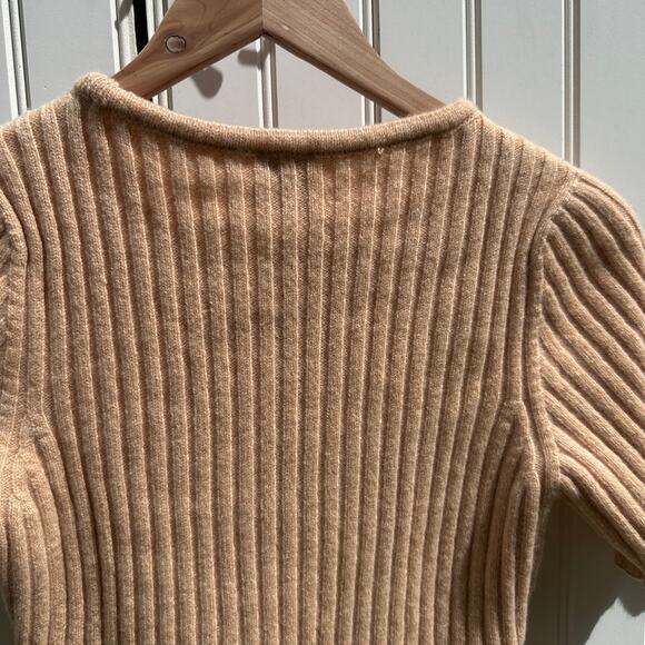 Baserange Simin Ribbed Merino Wool Sweater Tee Size Small NWT $125 Beige Rose - Picture 16 of 16